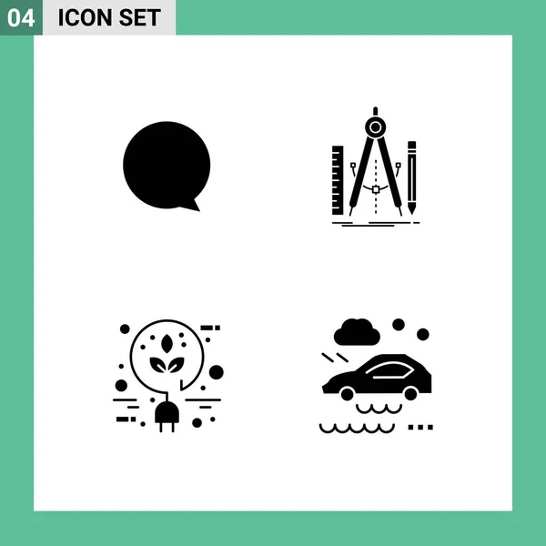 Creative Icons Современные Знаки Символы Чата Электрические Строительные Математические Зеленые — стоковый вектор