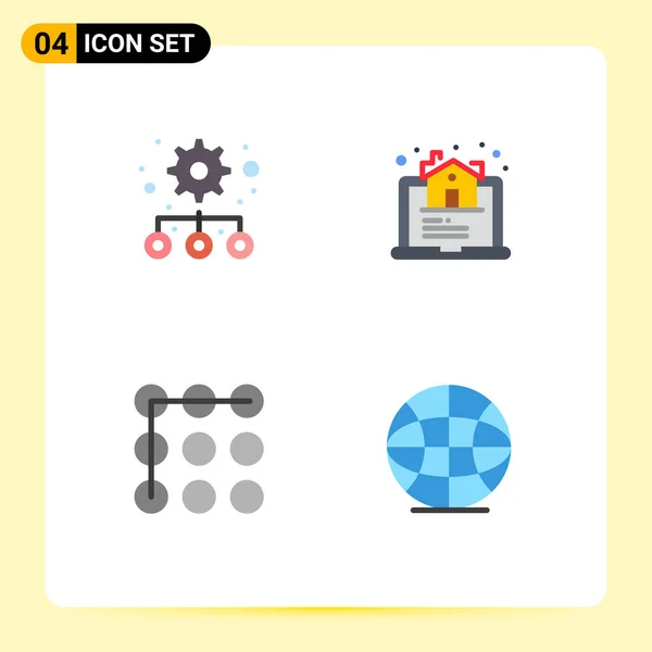 Interface Utilisateur Flat Icon Pack Signes Symboles Modernes Hiérarchie Sécurité — Image vectorielle