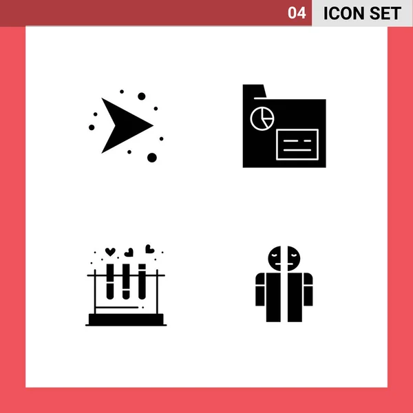 Benutzeroberfläche Solid Glyph Pack Moderner Zeichen Und Symbole Von Pfeilen — Stockvektor