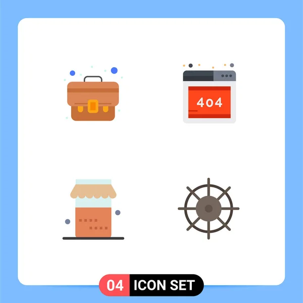 Flat Icon Pack Mit Universellen Symbolen Für Unternehmen Danksagung Tasche — Stockvektor