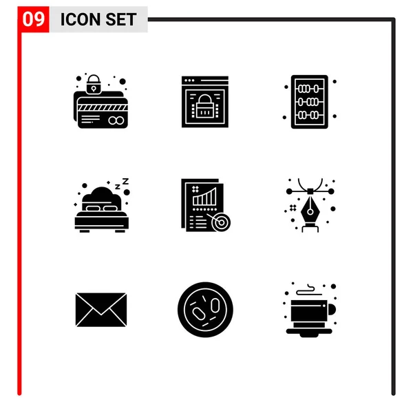 Stock Vector Icon Pack Mit Linienzeichen Und Symbolen Für Analytik — Stockvektor