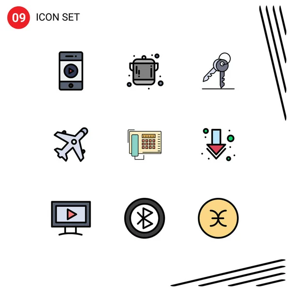 Creative Icons Modern Signs Sysymbols Number Telephone Keys Shopping Market — Vector de stock