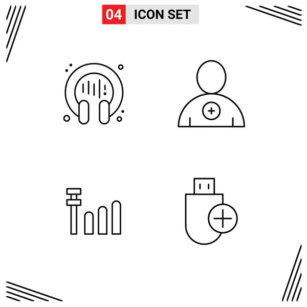 Creative Icons Modern Signs Sysymbols Communication Add Support User Devices — Vector de stock
