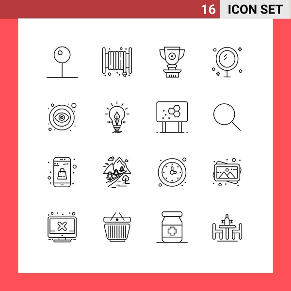16现代标志及淋浴 可编辑向量设计元素符号用户界面设计套件 — 图库矢量图片