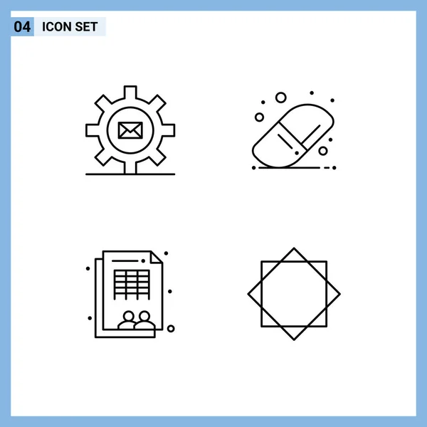 Grupo Colores Peso Línea Filleado Modernos Para Configuración Hoja Correo — Archivo Imágenes Vectoriales