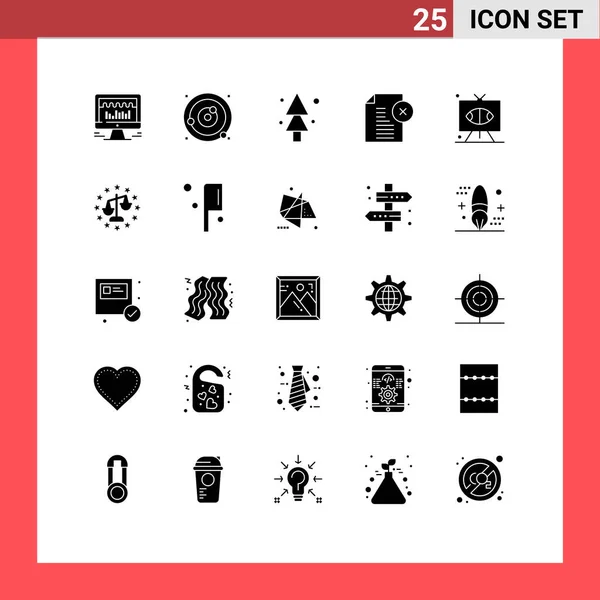 Set Modern Icons Sysymbols Signs Office Delete Note Sphere Delete — Archivo Imágenes Vectoriales