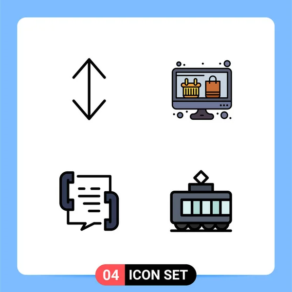 Interface Utilisateur Filledline Flat Color Pack Signes Symboles Modernes Flèche — Image vectorielle