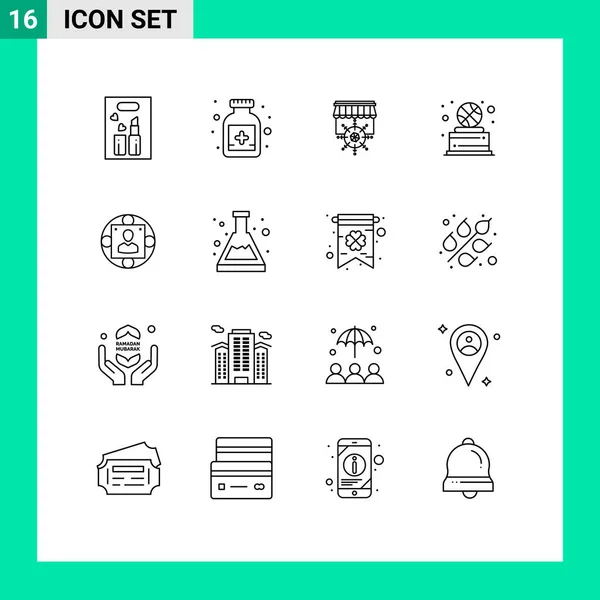 Stock Vector Icon Pack Líneas Símbolos Para Gerentes Gerentes Tiendas — Vector de stock