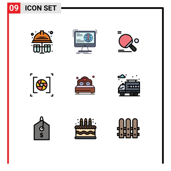 Creative Icons Σύγχρονα Σημάδια Και Σύμβολα Της Φωτογραφίας Διάφραγμα Web — Διανυσματικό Αρχείο