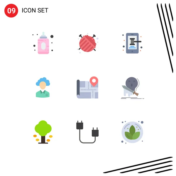 User Interface Flat Color Pack Signes Symboles Modernes Ressources Gestionnaire — Image vectorielle