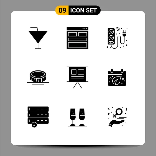 Set Modern Icons Símbolos Sinais Para Negócios Moeda Informações Dinheiro —  Vetores de Stock