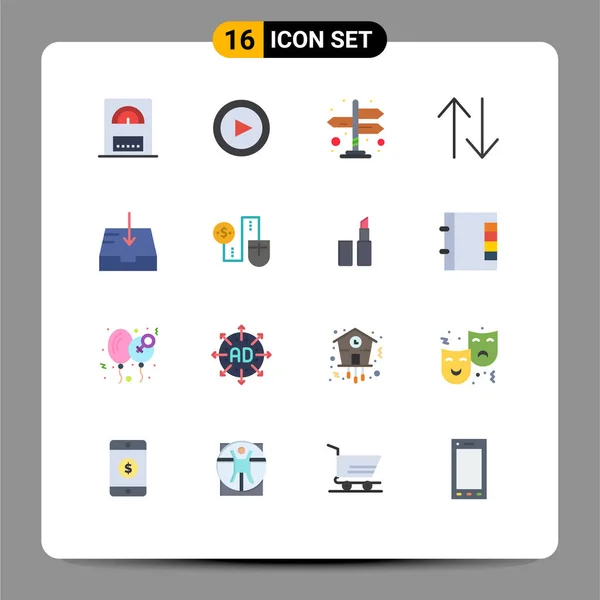 Universal Icon Symbols Group Modern Flat Colors Money Mouse Arrow — Διανυσματικό Αρχείο