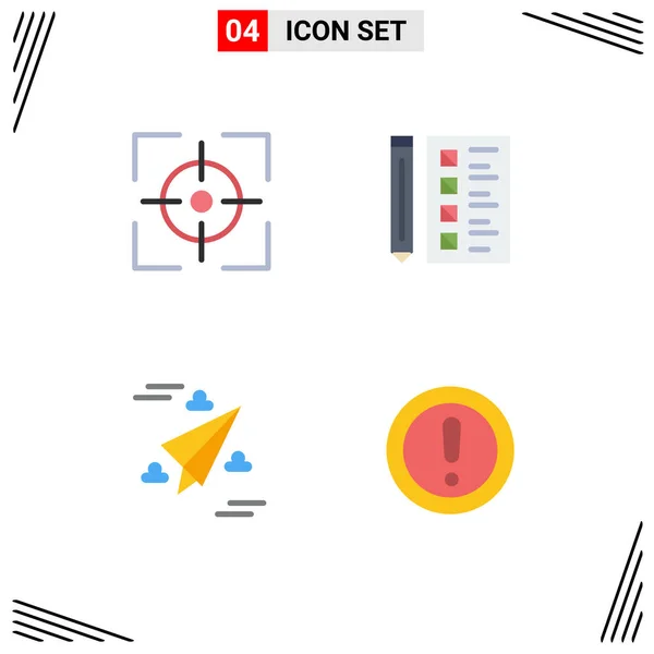 Stock Vector Icon Pack Mit Linienzeichen Und Symbolen Für Ziel — Stockvektor
