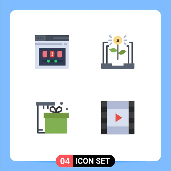 Flat Icon Concept Websites Mobile Apps Browser Investment Web Business — Stock Vector