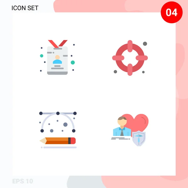 Mobile Interface Flat Icon Set Pictograms Card Design Tools Press — Archivo Imágenes Vectoriales