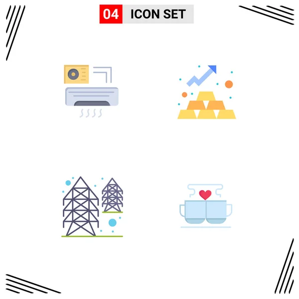 Stock Vector Icon Pack Mit Linienzeichen Und Symbolen Für Luft — Stockvektor