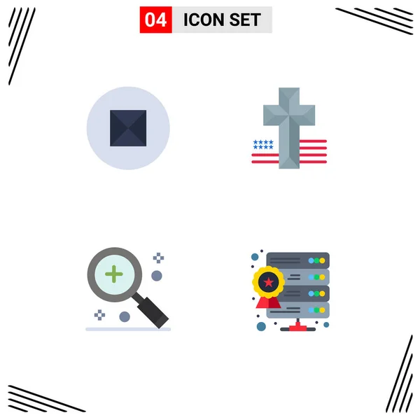 Pack Creative Flat Icons Ancient Magnifier American Add Database Editable — Stock Vector