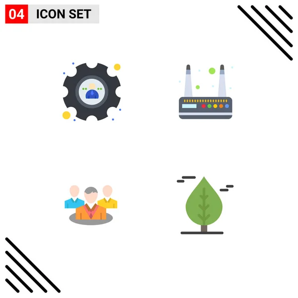 Group Flat Icons Jelek Szimbólumok Kezelése Beszélgetés Modem Csoport Kanada — Stock Vector