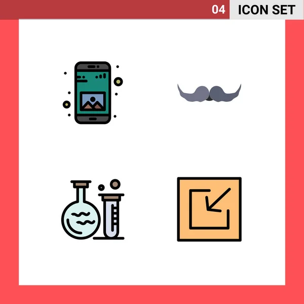 Set Modern Icons Sysymbols Signs App Tube Mobile Movember Lab — Vector de stock