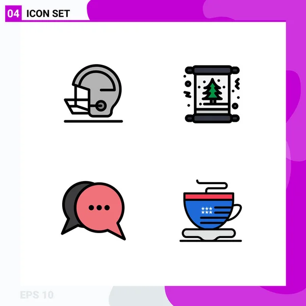 Creative Icons Modern Signs Symbols Helmet Chat Sport Invitation Messages — стоковый вектор