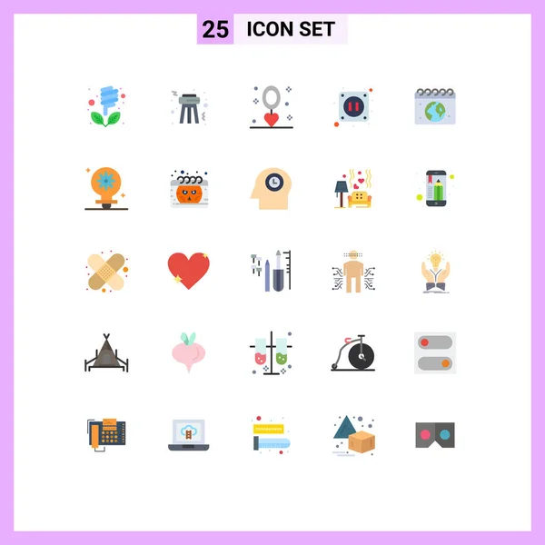 Stock Vector Icon Pack Mit Zeilenzeichen Und Symbolen Für Kalender — Stockvektor