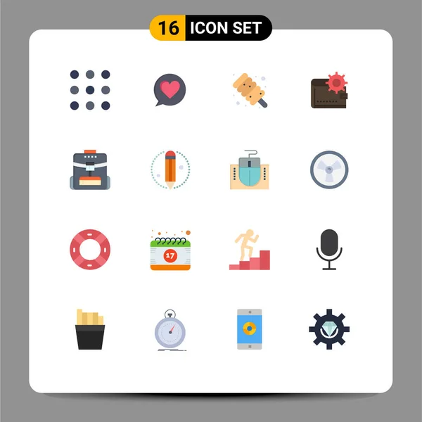 User Interface Flat Color Pack Modern Signs Symbols Backbag Καθιστώντας — Διανυσματικό Αρχείο