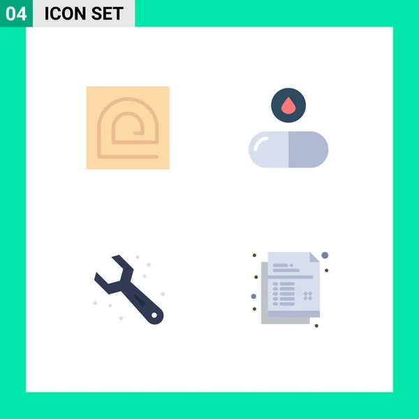 Skupina Moderní Ploché Ikony Set Pro Bloky Nastavitelné Heslo Tablet — Stockový vektor