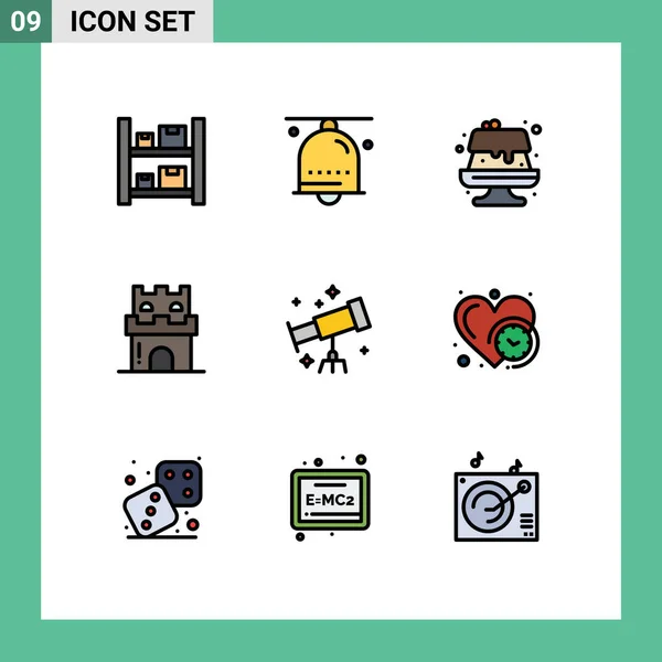 Universal Icon Symbols Group Modern Filledline Flat Colors Astronaut Sand — Vetor de Stock