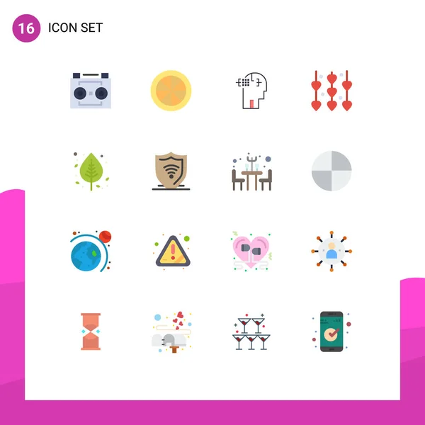 Universal Icon Symbols Group Modern Flat Colors Autumn Valentine Day — стоковый вектор