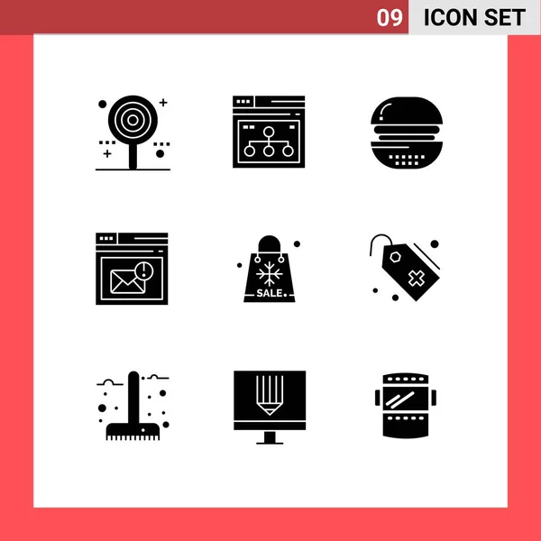 Stock Vector Icon Pack Mit Zeilenzeichen Und Symbolen Für Mail — Stockvektor