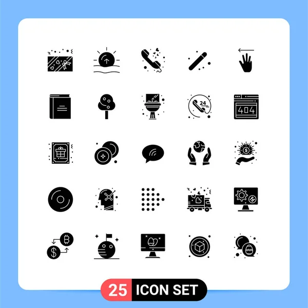 Set Commercial Solid Glyphs Pack Hand Cursor Graphical Communication Graphic — Stock Vector