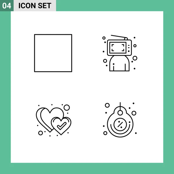 Set Modern Icons Sysymbols Signs Full Screen Click Person Label — Archivo Imágenes Vectoriales