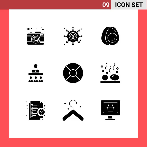 Benutzeroberfläche Solid Glyph Pack Moderner Zeichen Und Symbole Für Urlaub — Stockvektor