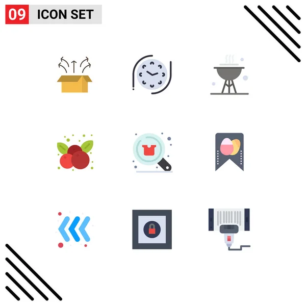 Interface Usuário Flat Color Pack Modern Signs Symbols Discount Cherries — Vetor de Stock