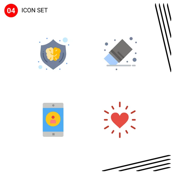 Flat Icon Concepto Para Websites Mobile Aplicaciones Creativas Papelería Escudo — Vector de stock