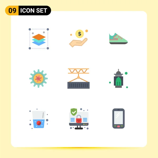 Universal Icon Symbols Group Modern Flat Színek Szállítás Labor Segítség — Stock Vector