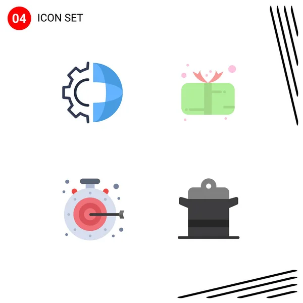 Icône Vectorielle Stock Paquet Signes Symboles Ligne Pour Développement Cadeau — Image vectorielle