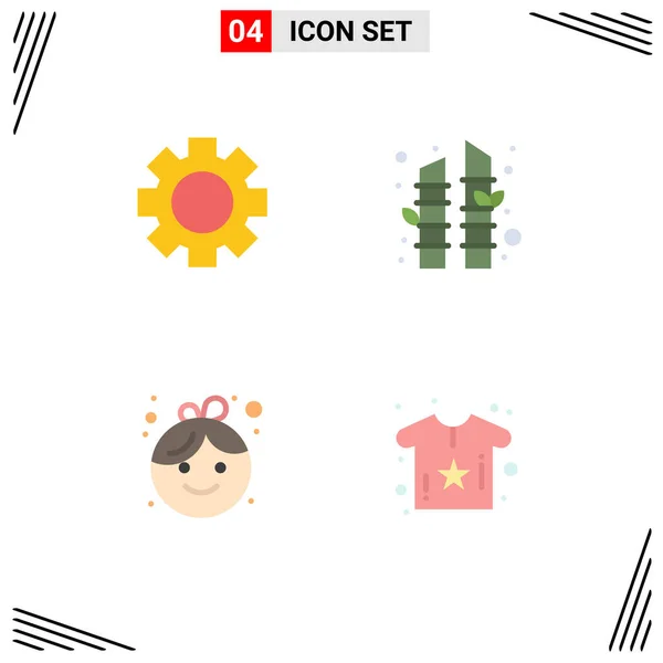 Universal Icon Symbols Group Modern Flat Icons World Girl Gear — стоковый вектор