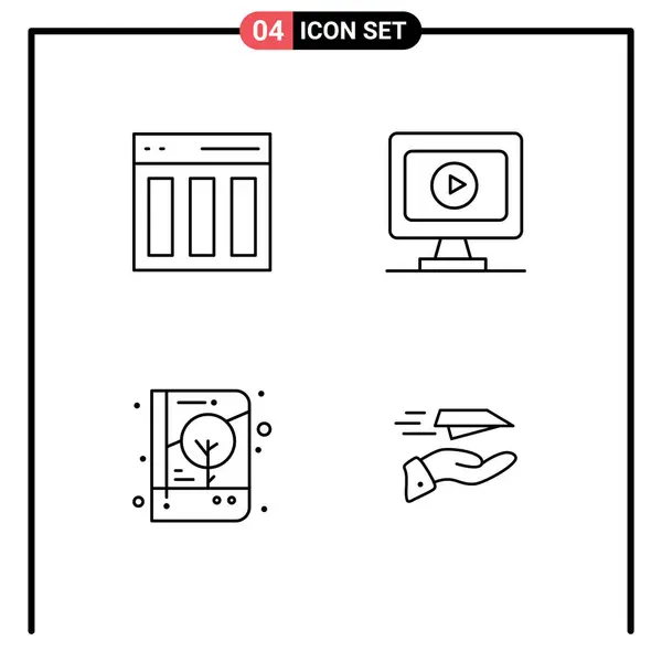 Universal Icon Symbols Group Modern Filledline Flat Colors Columns Brand — стоковый вектор