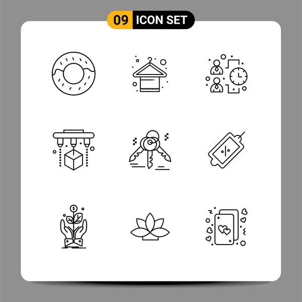 부동산 스캐너 Editable Vector Design Elements — 스톡 벡터