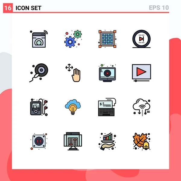 Universal Icon Symbols Group Modern Flat Color Filled Linhas Bio —  Vetores de Stock