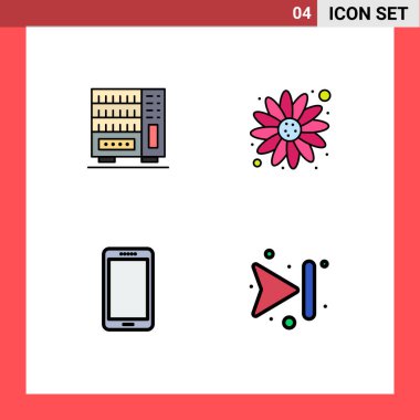 Mobilya, mobil, çekmece, güneş çiçeği, samsung düzenlenebilir vektör tasarım elementlerinin 4 Temel Dosyasının Kullanıcı Arayüzü Paketi