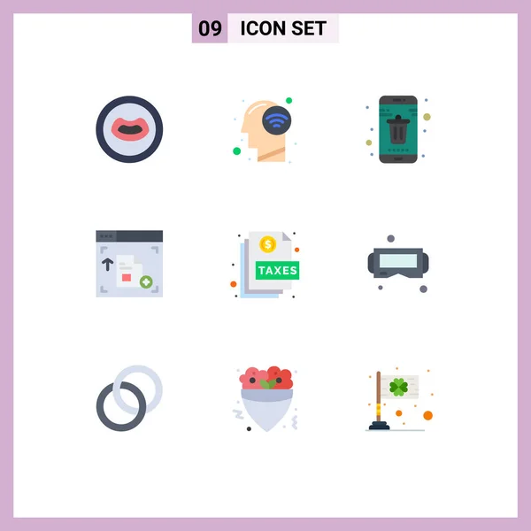 Set Dari Ikon Modern Simbol Tanda Untuk Berkas Aksi Kontak - Stok Vektor