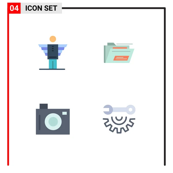 User Interface Flat Icon Pack Signes Symboles Modernes Ange Appareil — Image vectorielle