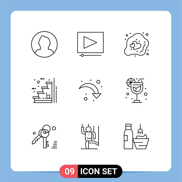 Universal Icon Symbols Gruppe Von Modernen Umrissen Von Auffrischung Treppe — Stockvektor