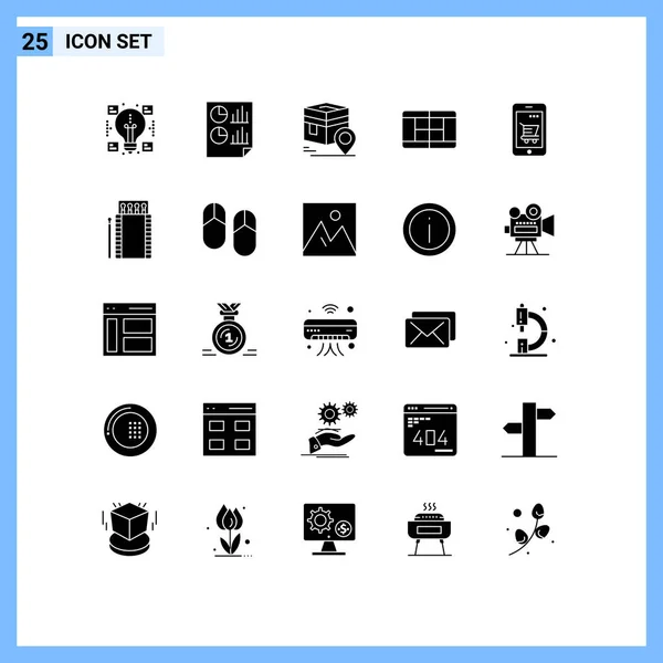 Thematic Vector Solid Glyphs Editable Symbols Device Tennis Report Court — Vettoriale Stock