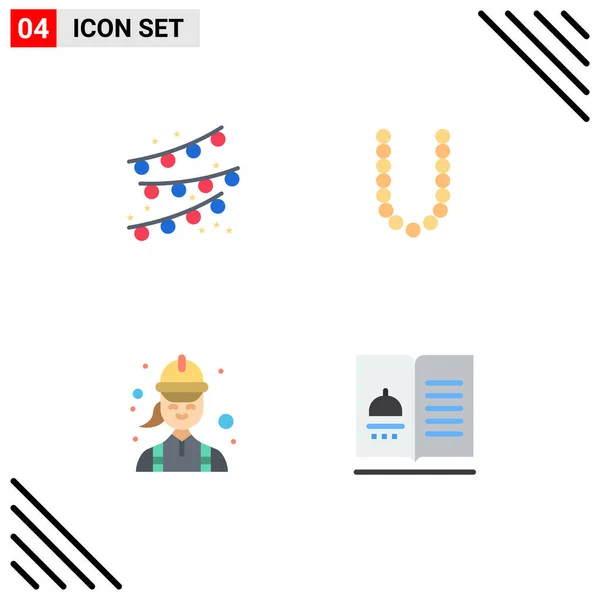 Interface Usuário Flat Icon Pack Modern Signs Symbols Buntings Engineer — Vetor de Stock