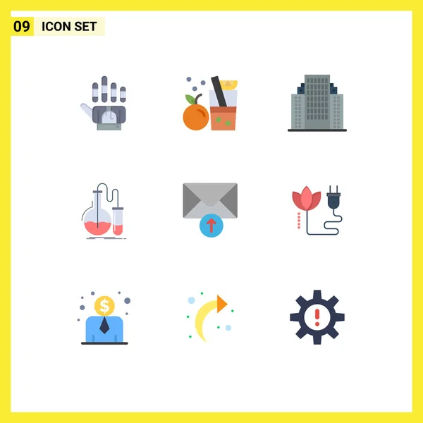 Universal Icon Symbols Group Modern Flat Colors Mail Research Address — Vetor de Stock