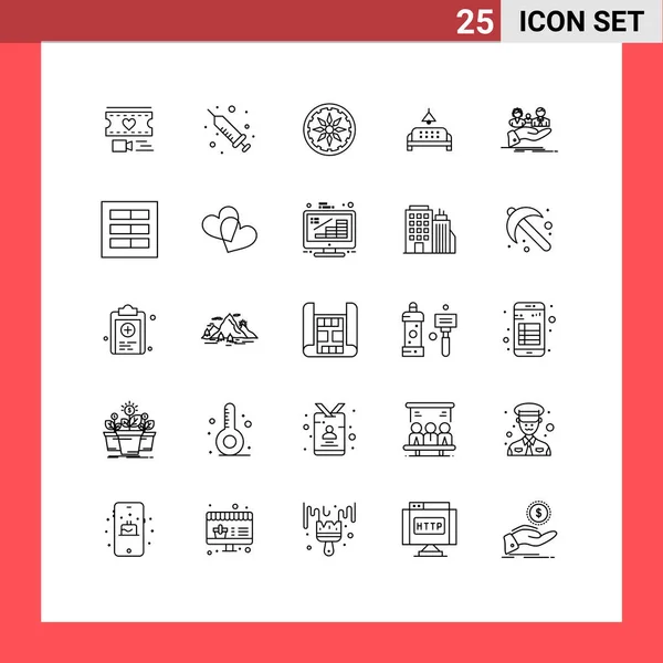 Set Modern Icons Symbols Signs Life Health Country Insurance Lump — Stock Vector