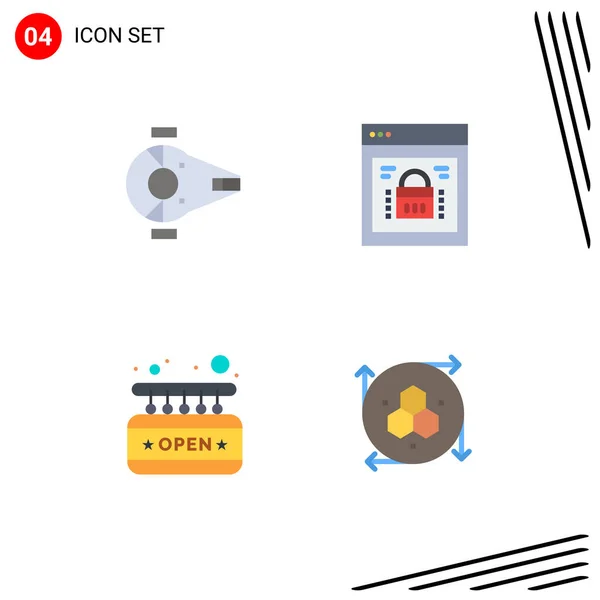 2014 Mobile Interface Flat Icon Set Pictograms Cruiser Web Security — 스톡 벡터